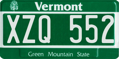 VT license plate XZQ552