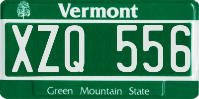 VT license plate XZQ556