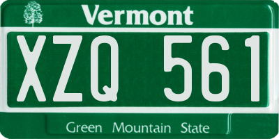VT license plate XZQ561