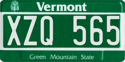 VT license plate XZQ565