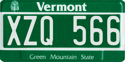VT license plate XZQ566