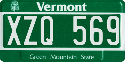 VT license plate XZQ569