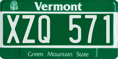 VT license plate XZQ571