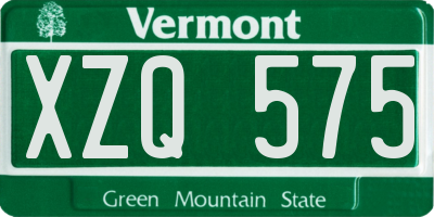 VT license plate XZQ575