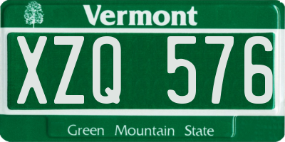 VT license plate XZQ576