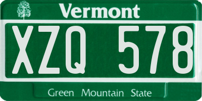 VT license plate XZQ578