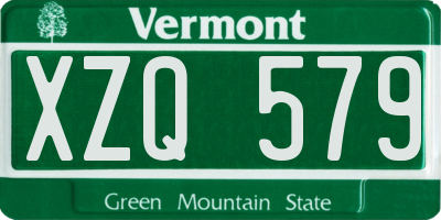 VT license plate XZQ579