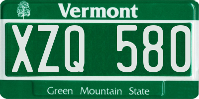 VT license plate XZQ580