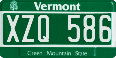 VT license plate XZQ586