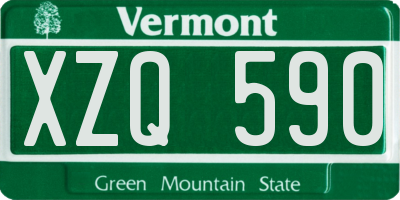 VT license plate XZQ590
