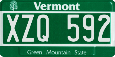 VT license plate XZQ592