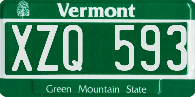VT license plate XZQ593