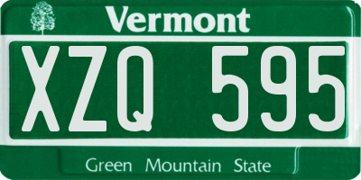 VT license plate XZQ595