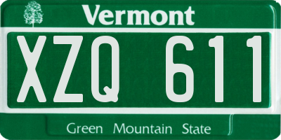 VT license plate XZQ611