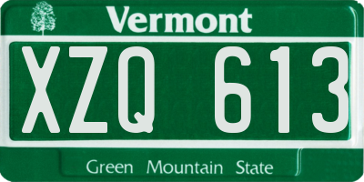 VT license plate XZQ613