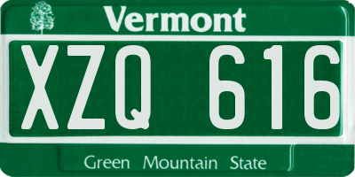 VT license plate XZQ616