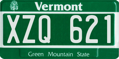 VT license plate XZQ621