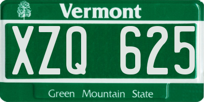 VT license plate XZQ625