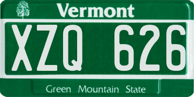 VT license plate XZQ626