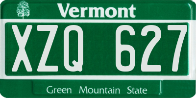 VT license plate XZQ627