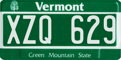 VT license plate XZQ629
