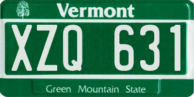VT license plate XZQ631