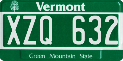 VT license plate XZQ632