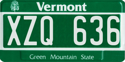 VT license plate XZQ636