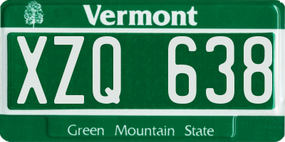 VT license plate XZQ638
