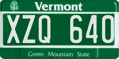 VT license plate XZQ640