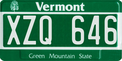 VT license plate XZQ646