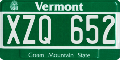 VT license plate XZQ652