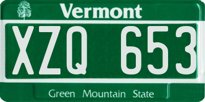 VT license plate XZQ653