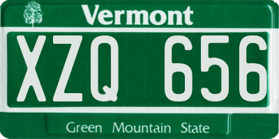 VT license plate XZQ656
