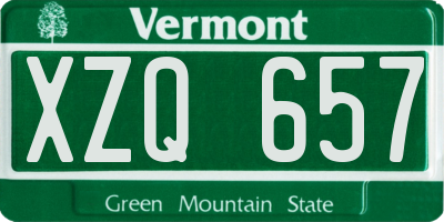 VT license plate XZQ657