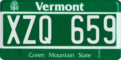 VT license plate XZQ659
