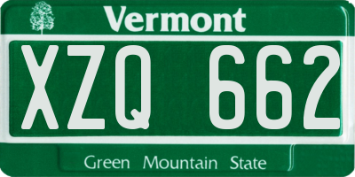 VT license plate XZQ662