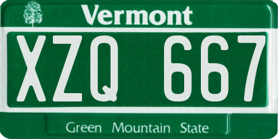 VT license plate XZQ667