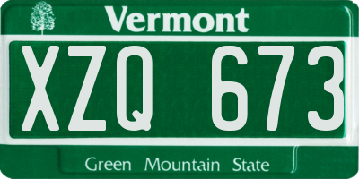 VT license plate XZQ673