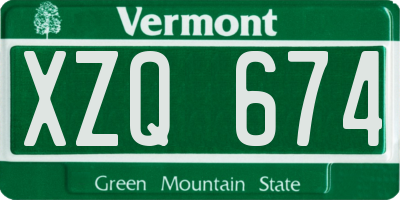 VT license plate XZQ674