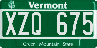VT license plate XZQ675