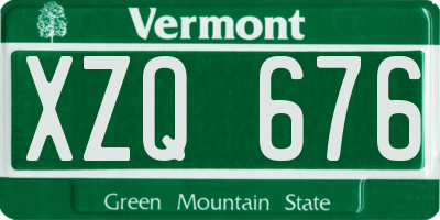 VT license plate XZQ676