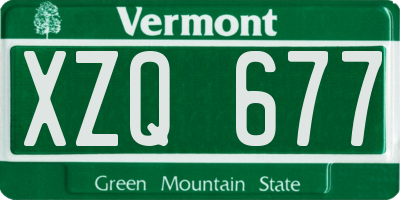 VT license plate XZQ677