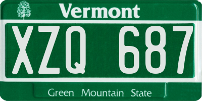 VT license plate XZQ687
