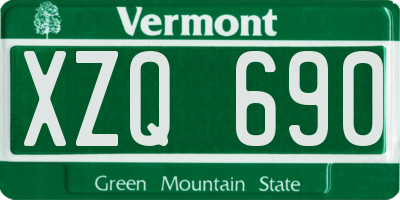 VT license plate XZQ690