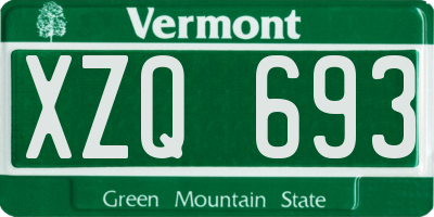 VT license plate XZQ693