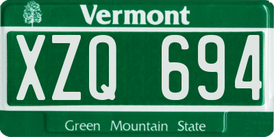 VT license plate XZQ694