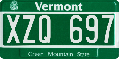 VT license plate XZQ697