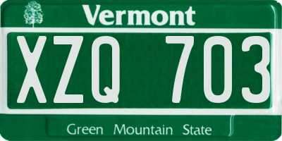 VT license plate XZQ703