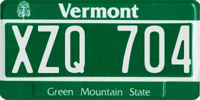 VT license plate XZQ704